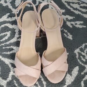 Asos Truffle Collection Block Heel Sandals (Beige - US 8)